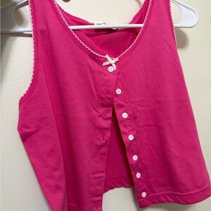 Vintage Sleeveless Button-Up Top